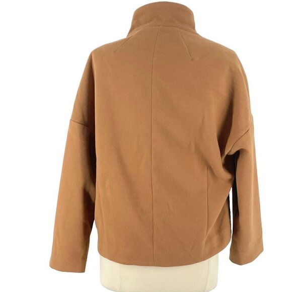 NWT Anthropologie Sascha Asymmetrical Button-Front Coat Jacket Bronze Camel XS - Picture 7 of 16